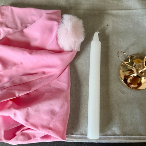 Chuarry Night Sleeping Cap Accessory Pajama Hat White Candle and Candle Holder - Picture 3 of 5